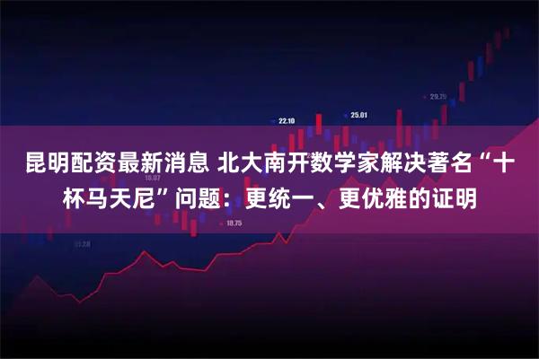 昆明配资最新消息 北大南开数学家解决著名“十杯马天尼”问题：更统一、更优雅的证明